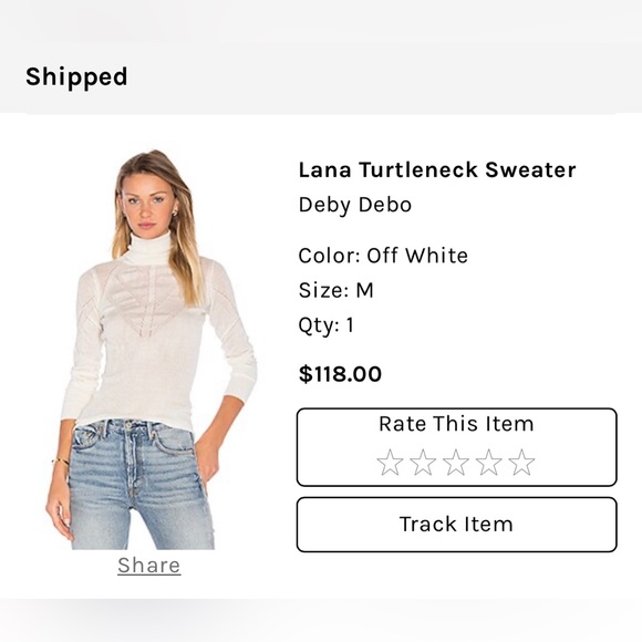 REVOLVE DEBY DEBO Lana Turtleneck Sweater in Off White - Picture 2 of 4